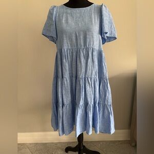 Lilly Pulitzer Jocelyn Linen Dress Sz S Boca Blue